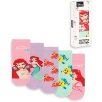 Disney Girl's Kids Calf Socks Set of 5 (Multicoloured) | Size: 9-12