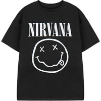 Nirvana Boy's Kids Short Sleeved T-Shirt (Black) in Black | Size: 5-6 Years