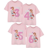 Paw Patrol Girl's Short Sleeved T-Shirt | Girls Pink | Official Merch | Size: 3-4 Years