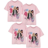 Barbie Girl's Kids Short Sleeved T-Shirt (Pink) in Pink | Size: 3-4 Years