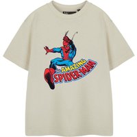Marvel Boy's Kids Short Sleeved T-Shirt (Oatmeal) in Beige | Size: 9-10 Years