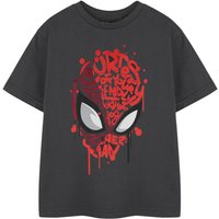 Marvel Boy's Kids Short Sleeved T-Shirt (Charcoal) in Grey | Size: 13-14 Years