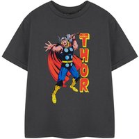 Marvel Boy's Thor Short Sleeved T-Shirt | Boys Charcoal | Officially Licensed Merch in Grey | Size: 3-4 Years