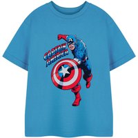 Marvel Boy's Kids Short Sleeved T-Shirt (Blue) in Blue | Size: 9-10 Years