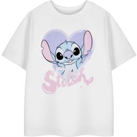 Lilo & Stitch Girl's Kids Short Sleeved T-Shirt (White) in White | Size: 9-10 Years