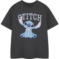 Disney Girl's Kids Short Sleeved T-Shirt (Charcoal) in Grey | Size: 5-6 Years