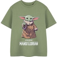 Star Wars Boy's Kids Short Sleeved T-Shirt (Beige) in Green | Size: 9-10 Years
