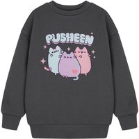 Pusheen Girl's Kids Sweatshirt (Charcoal) in Grey | Size: 9-10 Years