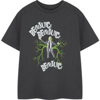 Beetlejuice Kids Short Sleeved T-Shirt (Charcoal) in Grey | Size: 7-8 Years