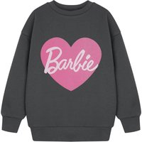 Barbie Girl's Kids Sweatshirt (Charcoal) in Grey | Size: 7-8 Years