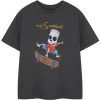 The Simpsons Boy's Kids Short Sleeved T-Shirt (Charcoal) in Grey | Size: 9-10 Years