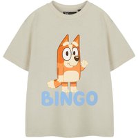 Bluey Kids Short Sleeved T-Shirt (Oatmeal) in Beige | Size: 5-6 Years