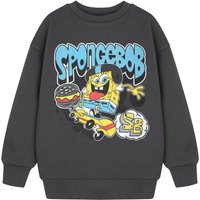 SpongeBob SquarePants Boy's Kids Sweatshirt (Charcoal) in Grey | Size: 13-14 Years