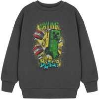 Minecraft Boy's Kids Sweatshirt (Grey) in Grey | Size: 13-14 Years