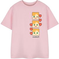 Minecraft Girl's Kids Short Sleeved T-Shirt (Pink) in Pink | Size: 3-4 Years