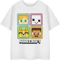 Minecraft Girl's Kids Short Sleeved T-Shirt (White) in White | Size: 3-4 Years