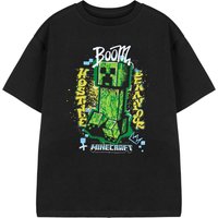Minecraft Boy's Kids Short Sleeved T-Shirt (Black) in Black | Size: 3-4 Years