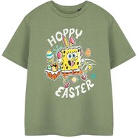 SpongeBob SquarePants Kids Short Sleeved T-Shirt (Khaki) in Green | Size: 13-14 Years