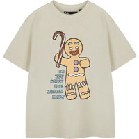 Shrek Kids Short Sleeved T-Shirt (Oatmeal) in Beige | Size: 9-10 Years