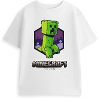 Minecraft Boy's Creeper Short Sleeved T-Shirt | Boys White | Officially Licensed Merch | Size: 3-4 Years