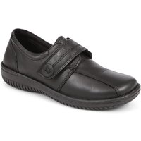 Pavers Women's Leather Touch-Fastening Shoes in Black | Size: 5