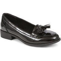 Pavers Women's Smart Patent Loafers in Jet Black | Size: 5