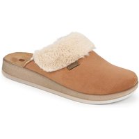 Pavers Women's Faux-Fur Slipper Mules in Tan