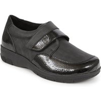Easyfit Women's Extra-Wide Touch-Fasten Monk Shoes in Black | Size: 9
