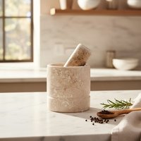 Orsina Marmore Cream Marble Mortar & Pestle