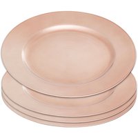 Orsina Set of Four 33cm Dia Rose Gold Flat Style Charger Plates