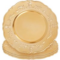 Orsina Set of Four 33cm Dia Gold Finish Baroque Charger Plates