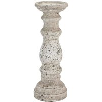 Hill Interiors Ceramic Column Candle Holder in Stone