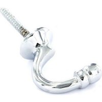 Securit Ball End Chrome Hook Pack of 2 in Silver