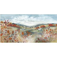 Diane Demirci Autumn Walk Framed Canvas Print in Light Blue