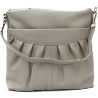 Eastern Counties Leather Women's Leona Ruched Leather Handbag in Light Grey