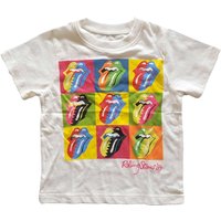 The Rolling Stones Two Tone Logo T-Shirt in White | Size: 18 m