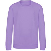 AWDis Just Hoods Plain Crew Neck Sweatshirt 9-11 Years in Lavender | Size: 1-2 Years