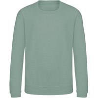 AWDis Just Hoods Plain Crew Neck Sweatshirt 9-11 Years in Dark Green | Size: 1-2 Years