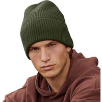 Beechfield Men's Cuffed Oversized Beanie in Dark Olive