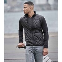 TEE JAYS Men's Stretch Hybrid Jacket in Black | Size: Large