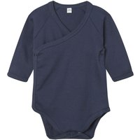 Babybugz Kimono Long-Sleeved Bodysuit in Navy | Size: 0-3 m