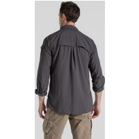 Craghoppers Men's 'Nosilife Adventure' Long Sleeve Insect Repellent Shirt in Mid Grey | Size: 4XL
