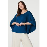 Plain Round Neck 3 4 Batwing Top