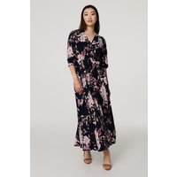 Floral 3 4 Sleeve Line Maxi Dress
