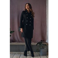 Textured Knit Button Front Trench Coat