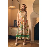 Border Print Cami Strap Midi Dress