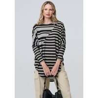 Striped Asymmetric Long Sleeve Tunic Top