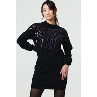 Sequin Stripe Long Sleeve Knit Mini Dress