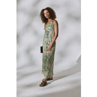 Butterfly Print V Neck Empire Maxi Dress