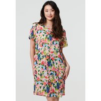 Floral Short Sleeve Shift Short Dress